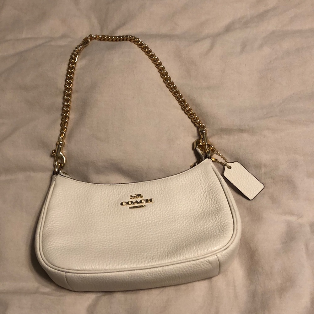 Leather cream coach outlet handbag